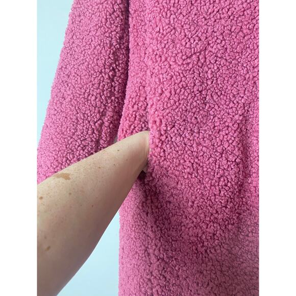 NWT J. CREW COAT XS PINK TEDDY SHERPA TOPCOAT PREPPY WINTER LONGLINE - Picture 9 of 15